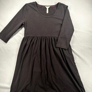 Matilda Jane Discovery Black Cotton Casual Knit Dress 3/4 Sleeve Scoop Neck‎ Med